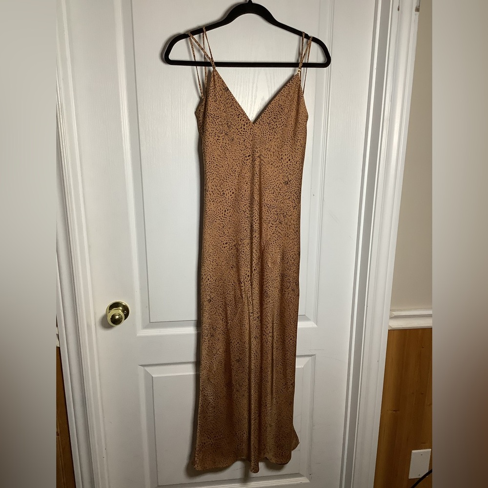 Babaton animal print maxi slip dress